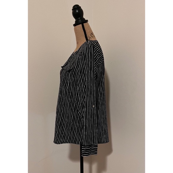 Croft & Barrow Long Sleeve Striped Button Down Blouse - Picture 3 of 9
